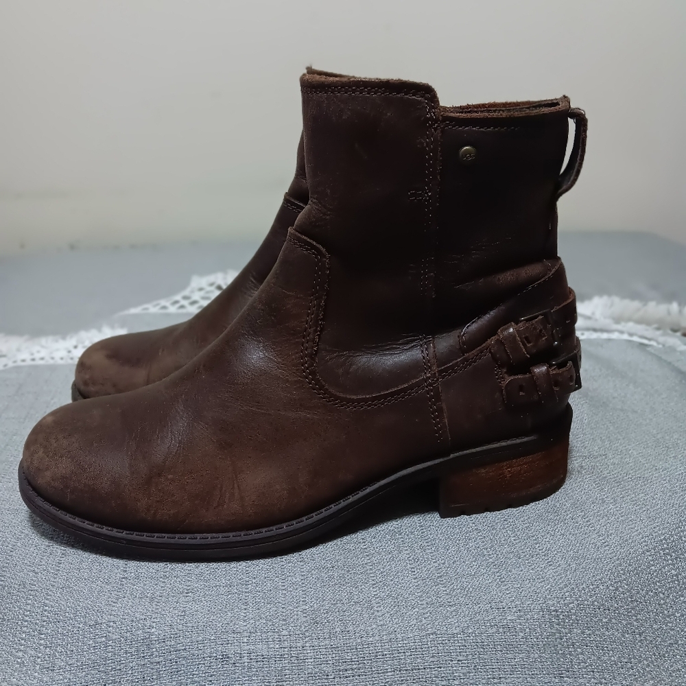 Ugg Australia Women Orion Ankle Leather Boots shoes sz 8